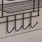 Полка для ванной прямая, 4 крючка, 33×12.5×21 см, чёрная - Фото 8