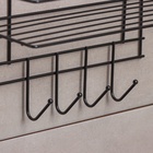 Полка для ванной прямая, 4 крючка, 33×12.5×21 см, чёрная - Фото 9