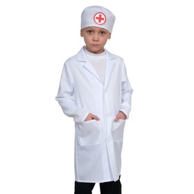 Карнавальный костюм «Доктор-2», халат, шапочка, р-р S, рост 116-122 см