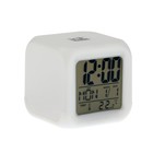 Часы-будильник Irit IR-600, календарь, температура, подсветка, 3хААА, белые - фото 10142928