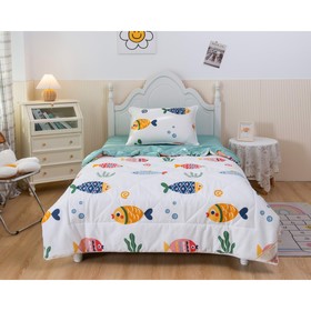 Комплект детский с одеялом «Аквариум», размер 160х220 см, 160х230 см, 50х70 см, цвет белый