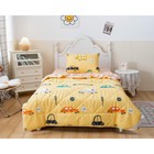 Комплект детский с одеялом «Дорога», размер 160х220 см, 160х230 см, 50х70 см, цвет жёлтый - фото 110449801