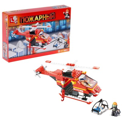 Конструктор Пожарные спасатели «Вертолёт», 155 деталей