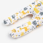 Ползунки детские, цвет белый/звери, рост 68 см - фото 49429078