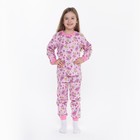 Пижама для девочки НАЧЁС, цвет розовый/лисички, рост 122 см - фото 10143600