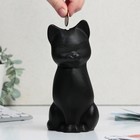 Копилка гипсовая «Кошка», черная, 18 х 8 см - фото 319184206