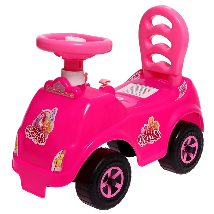 Машина-каталка Selena «Принцесса», с клаксоном, цвет розовый - Фото 1