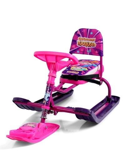 Снегокат «Тимка спорт 4-1 Сказочный патруль», ССП2, со спинкой и ремнём безопасности