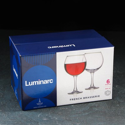 Набор стеклянных бокалов для вина «Французский ресторанчик», 350 мл, 6 шт