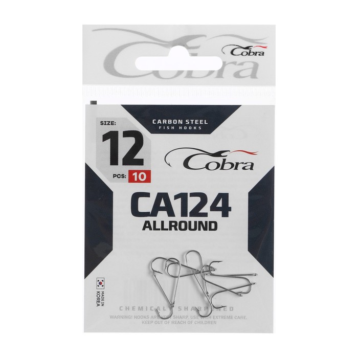 Крючки Cobra ALLROUND, серия CA124, № 12, 10 шт.