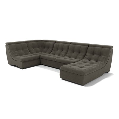 П-образный диван «Монако 4», механизм венеция, универсальный, велюр, цвет селфи 03