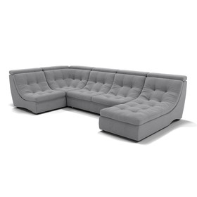П-образный диван «Монако 4», механизм венеция, универсальный, велюр, цвет селфи 15