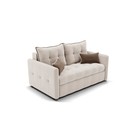 Прямой диван «Палермо», механизм выкатной, велюр, цвет селфи 01 / подушки 03 - фото 109913307
