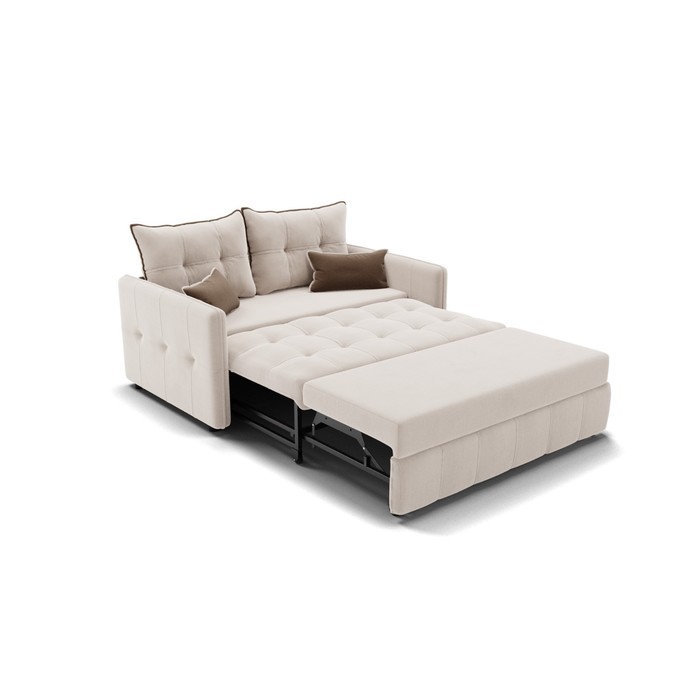 Прямой диван «Палермо», механизм выкатной, велюр, цвет селфи 01 / подушки 03 - фото 1884053155