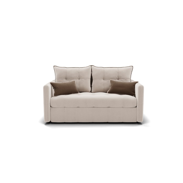 Прямой диван «Палермо», механизм выкатной, велюр, цвет селфи 01 / подушки 03 - фото 1884053156