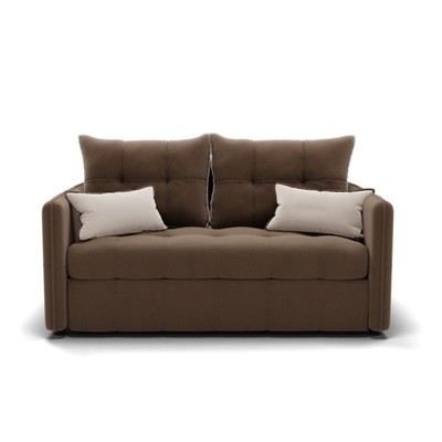 Диван прямой «Палермо», механизм выкатной, велюр, цвет селфи 03/подушки 01