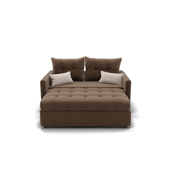 Прямой диван «Палермо», механизм выкатной, велюр, цвет селфи 03 / подушки 01 - фото 1906144811