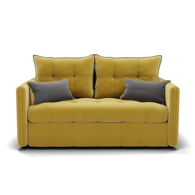 Диван прямой «Палермо», механизм выкатной, велюр, цвет селфи 08/подушки 07