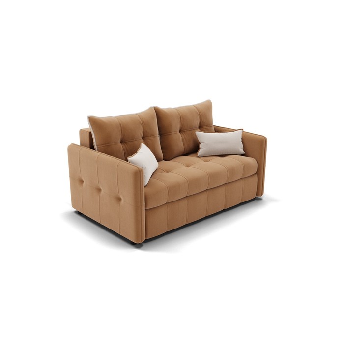 Прямой диван «Палермо», механизм выкатной, велюр, цвет селфи 10 / подушки 01