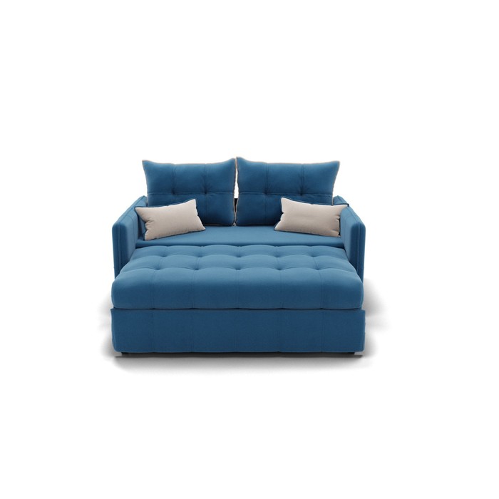Прямой диван «Палермо», механизм выкатной, велюр, цвет селфи 02 / подушки 01 - фото 1884053177