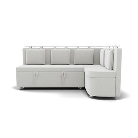 Угловой кухонный диван «Париж 2», без спального места, угол правый, велюр, цвет селфи 01