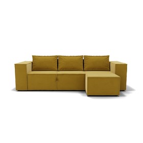 Угловой диван «Хилтон 3», механизм выкатной, угол правый, велюр, цвет селфи 08