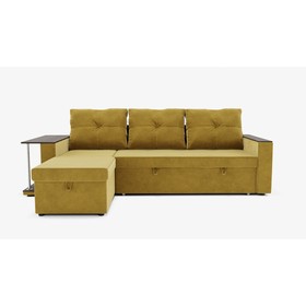 Угловой диван «Атланта», механизм венеция, универсальный, велюр, цвет селфи 08