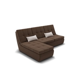 Угловой диван «Калифорния 2», механизм пума, универсальный, велюр, селфи 03 / подушки 01