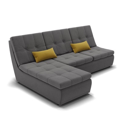 Диван угловой «Калифорния 2», механизм пума, универсальный, велюр, цвет селфи 07/подушки 08