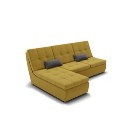 Угловой диван «Калифорния 2», механизм пума, универсальный, велюр, селфи 08 / подушки 07