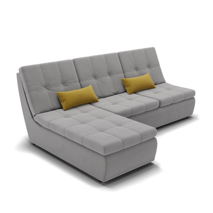 Угловой диван «Калифорния 2», механизм пума, универсальный, велюр, селфи 15 / подушки 08 - Фото 1