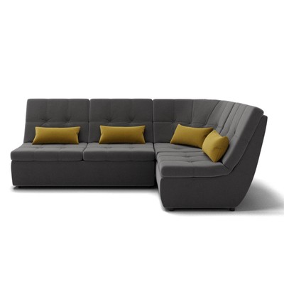 Угловой диван «Калифорния 3», механизм пума, универсальный, велюр, селфи 07 / подушки 08