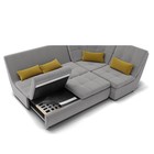 Угловой диван «Калифорния 3», механизм пума, универсальный, велюр, селфи 15 / подушки 08 - Фото 4