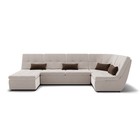 П-образный диван «Калифорния 4», пума, универсальный, велюр, цвет селфи 01 / подушки 03 - Фото 2