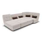 П-образный диван «Калифорния 4», пума, универсальный, велюр, цвет селфи 01 / подушки 03 - Фото 3