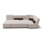 П-образный диван «Калифорния 4», пума, универсальный, велюр, цвет селфи 01 / подушки 03 - Фото 4