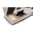 П-образный диван «Калифорния 4», пума, универсальный, велюр, цвет селфи 01 / подушки 03 - Фото 5