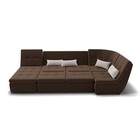 Диван п – образный «Калифорния 4», механизм пума, универсальный, велюр, цвет селфи 03/подушки 01 - Фото 4