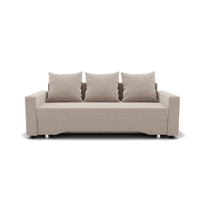Прямой диван «Квадро 3», механизм еврокнижка, велюр, цвет селфи 01 - Фото 1