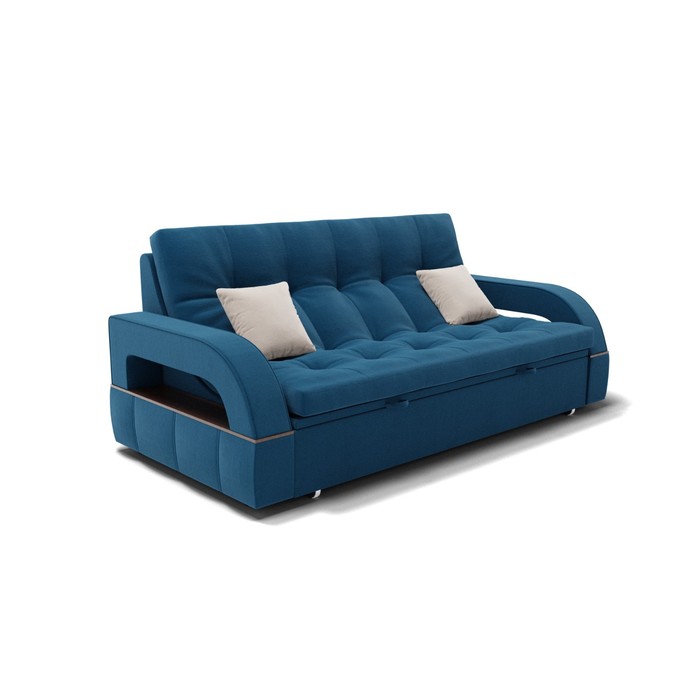 Прямой диван «Майами 1», механизм венеция, велюр, цвет селфи 02 / подушки 01 - Фото 1