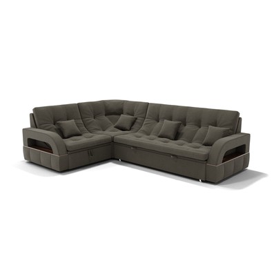 Диван угловой «Майами 3», механизм венеция, универсальный, велюр, цвет селфи 03/подушки 03