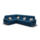 Угловой диван «Майами 3», механизм венеция, универсальный, велюр, селфи 02 / подушки 01 - фото 2179253