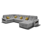 П-образный диван «Майами 4», механизм венеция, универсальный, велюр, селфи 15 / подушки 08 - фото 2175776