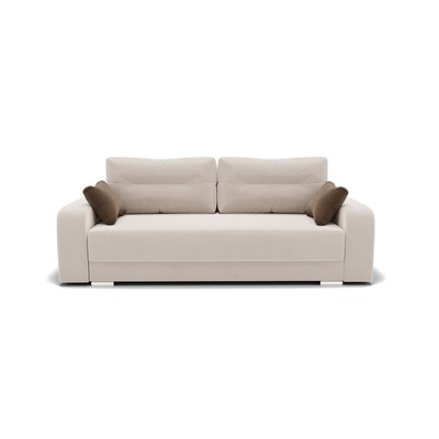Прямой диван «Модерн 1», механизм пантограф, велюр, цвет селфи 01 / подушки 03