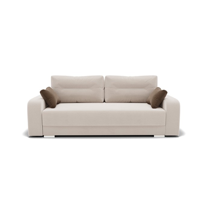 Прямой диван «Модерн 1», механизм пантограф, велюр, цвет селфи 01 / подушки 03 - Фото 1