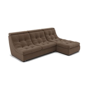 Угловой диван «Монако 2», механизм венеция, универсальный, велюр, цвет селфи 03