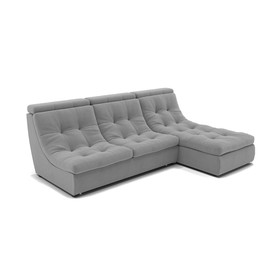 Угловой диван «Монако 2», механизм венеция, универсальный, велюр, цвет селфи 15