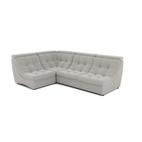 Угловой диван «Монако 3», механизм венеция, универсальный, велюр, цвет селфи 01