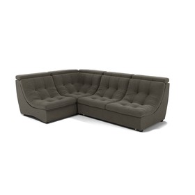 Угловой диван «Монако 3», механизм венеция, универсальный, велюр, цвет селфи 03