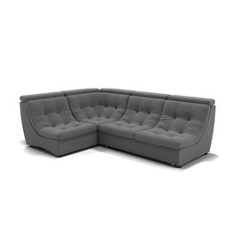 Угловой диван «Монако 3», механизм венеция, универсальный, велюр, цвет селфи 07